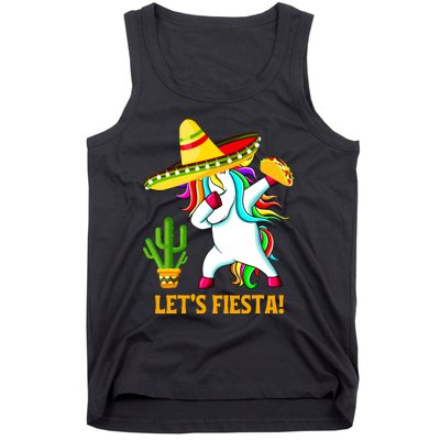 Dabbing Unicorn Funny Cinco De Mayo Girl Lets Fiesta Tank Top