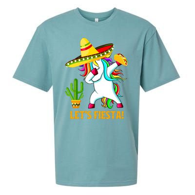 Dabbing Unicorn Funny Cinco De Mayo Girl Lets Fiesta Sueded Cloud Jersey T-Shirt