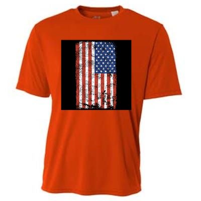 Distressed Us Flag Gift Cooling Performance Crew T-Shirt