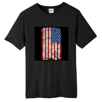 Distressed Us Flag Gift Tall Fusion ChromaSoft Performance T-Shirt