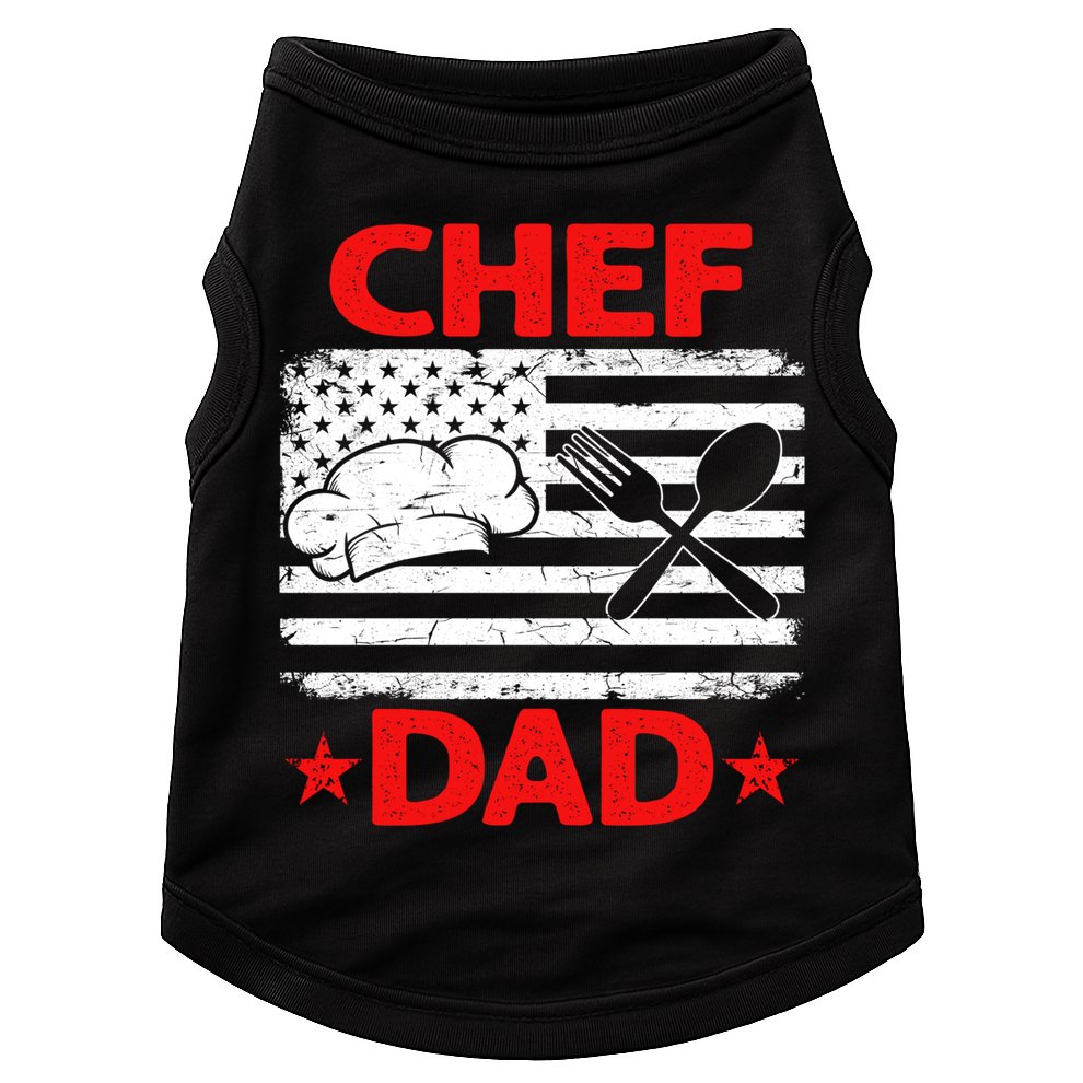 Distressed Usa Flag Chef Dad Patriotic Fathers Day Cool Gift Doggie Tank