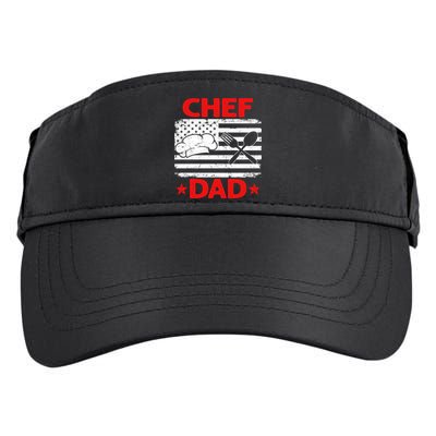 Distressed Usa Flag Chef Dad Patriotic Fathers Day Cool Gift Adult Drive Performance Visor