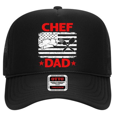 Distressed Usa Flag Chef Dad Patriotic Fathers Day Cool Gift Trucker Hat
