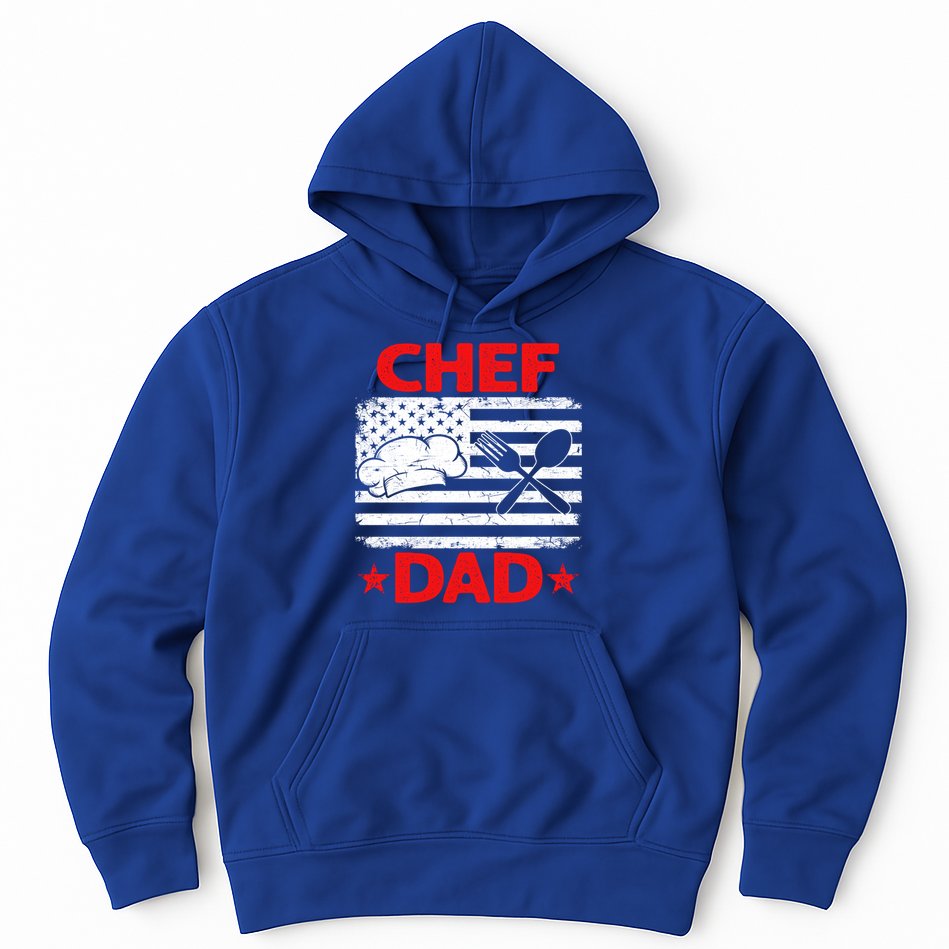 Distressed Usa Flag Chef Dad Patriotic Fathers Day Cool Gift Hoodie