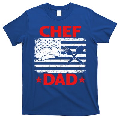 Distressed Usa Flag Chef Dad Patriotic Fathers Day Cool Gift T-Shirt