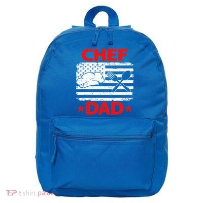 Distressed Usa Flag Chef Dad Patriotic Fathers Day Cool Gift 16 in Basic Backpack