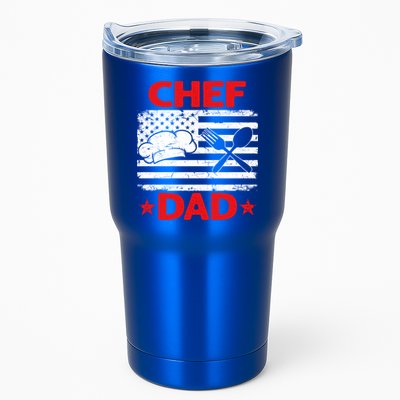 Distressed Usa Flag Chef Dad Patriotic Fathers Day Cool Gift Tumbler