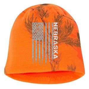 Distressed Usa Flag Patriotic American From Nebraska Kati - Camo Knit Beanie