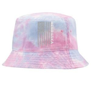 Distressed Usa Flag Patriotic American From Nebraska Tie-Dyed Bucket Hat