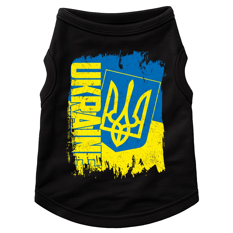 Distressed Ukraine Flag Stand With Support Ukraine Doggie Tank