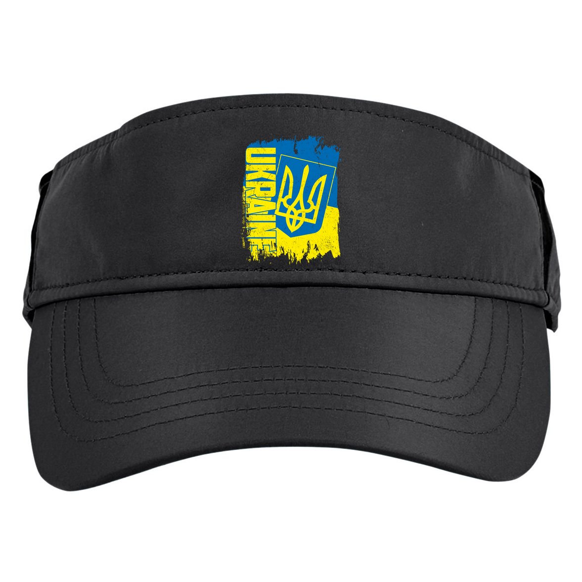 Distressed Ukraine Flag Stand With Support Ukraine Adult Drive Performance Visor