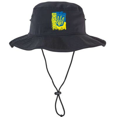 Distressed Ukraine Flag Stand With Support Ukraine Bucket Hat
