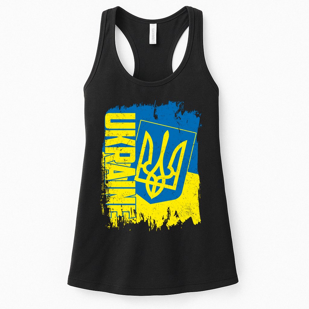 Distressed Ukraine Flag Stand With Support Ukraine Womens Tank Top