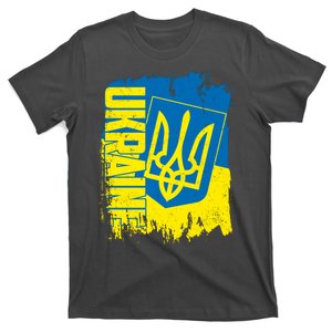 Distressed Ukraine Flag Stand With Support Ukraine T-Shirt