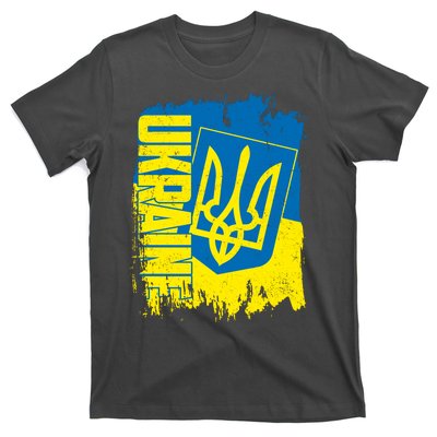 Distressed Ukraine Flag Stand With Support Ukraine T-Shirt