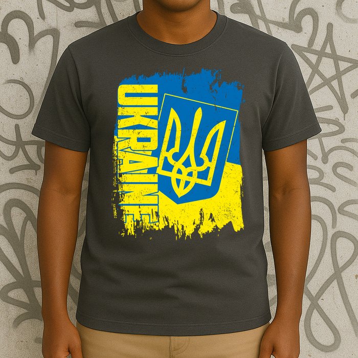 Distressed Ukraine Flag Stand With Support Ukraine T-Shirt