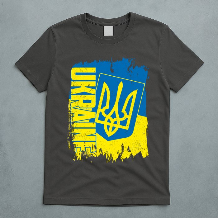 Distressed Ukraine Flag Stand With Support Ukraine T-Shirt