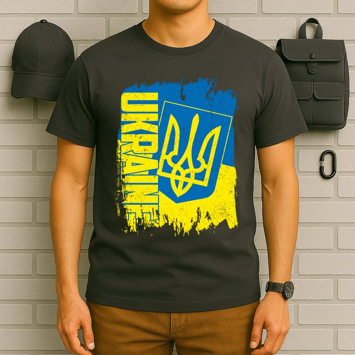 Distressed Ukraine Flag Stand With Support Ukraine T-Shirt