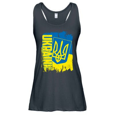 Distressed Ukraine Flag Stand With Support Ukraine Ladies Essential Flowy Tank