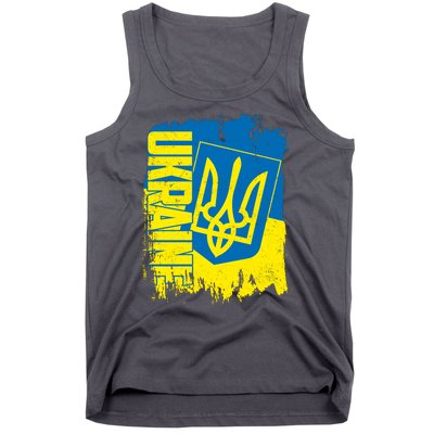 Distressed Ukraine Flag Stand With Support Ukraine Tank Top