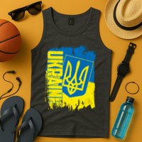 Distressed Ukraine Flag Stand With Support Ukraine Tank Top