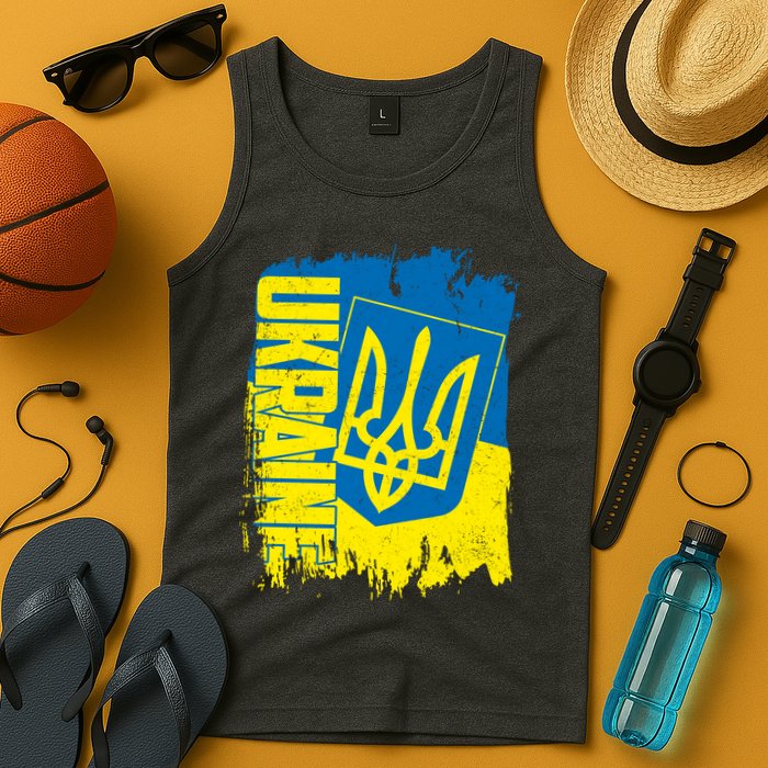 Distressed Ukraine Flag Stand With Support Ukraine Tank Top