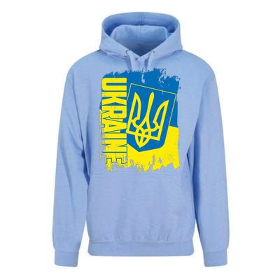 Distressed Ukraine Flag Stand With Support Ukraine Unisex Surf Hoodie