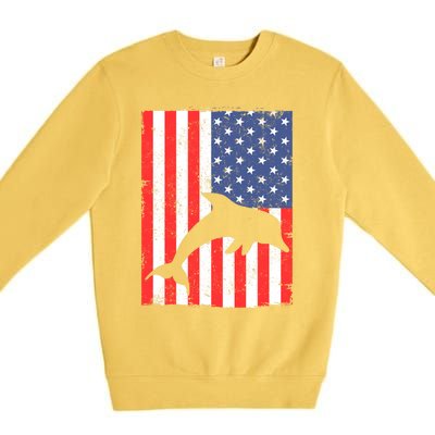 Dolphin Us Flag Independence Day Meaningful Gift Premium Crewneck Sweatshirt