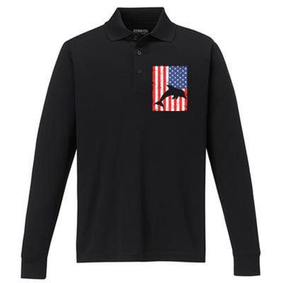 Dolphin Us Flag Independence Day Meaningful Gift Performance Long Sleeve Polo