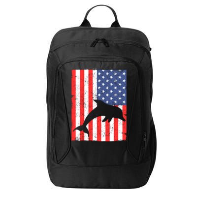 Dolphin Us Flag Independence Day Meaningful Gift City Backpack