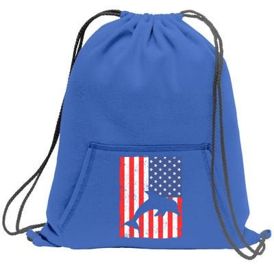 Dolphin Us Flag Independence Day Meaningful Gift Sweatshirt Cinch Pack Bag