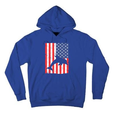 Dolphin Us Flag Independence Day Meaningful Gift Tall Hoodie