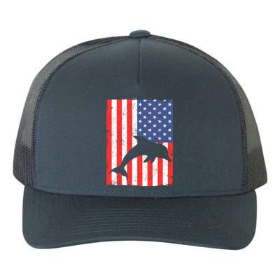 Dolphin Us Flag Independence Day Meaningful Gift Yupoong Adult 5-Panel Trucker Hat