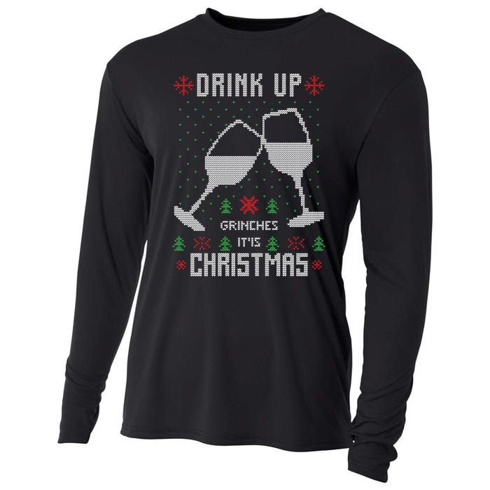 Drink Up Grinches It Is Christmas Cooling Performance Long Sleeve Crew