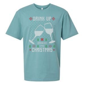 Drink Up Grinches It Is Christmas Sueded Cloud Jersey T-Shirt