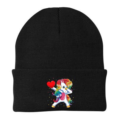 Dabbing Unicorn Heart Funny Valentines Day Gift Beanie
