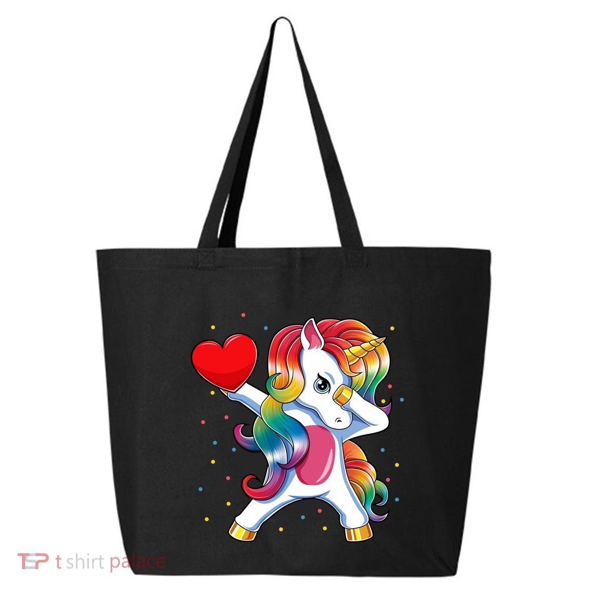 Dabbing Unicorn Heart Funny Valentines Day Gift 25L Jumbo Tote