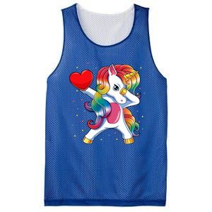 Dabbing Unicorn Heart Funny Valentines Day Gift Mesh Reversible Basketball Jersey Tank