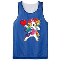 Dabbing Unicorn Heart Funny Valentines Day Gift Mesh Reversible Basketball Jersey Tank