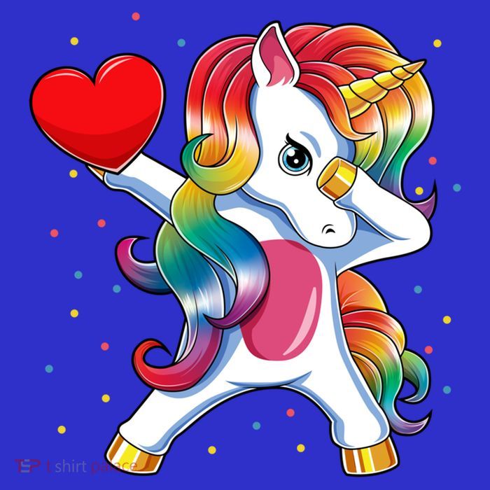 Dabbing Unicorn Heart Funny Valentines Day Gift Premium T-Shirt