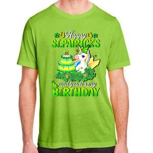 Dabbing Unicorn Happy St Patricks Day And My Birthday Adult ChromaSoft Performance T-Shirt