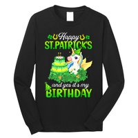 Dabbing Unicorn Happy St Patricks Day And My Birthday Long Sleeve Shirt