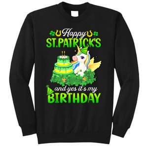 Dabbing Unicorn Happy St Patricks Day And My Birthday Sweatshirt