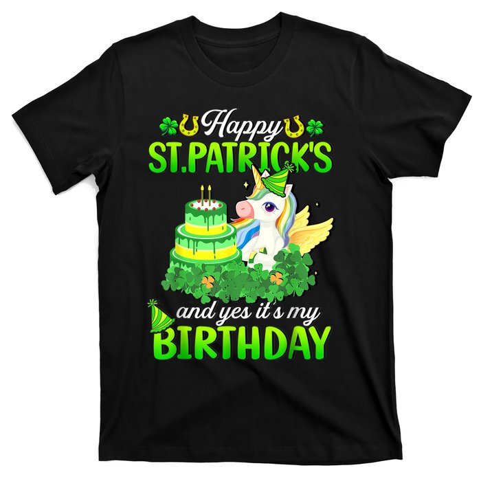 Dabbing Unicorn Happy St Patricks Day And My Birthday T-Shirt