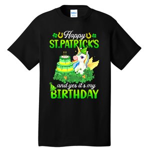 Dabbing Unicorn Happy St Patricks Day And My Birthday Tall T-Shirt