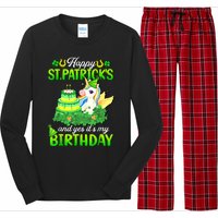 Dabbing Unicorn Happy St Patricks Day And My Birthday Long Sleeve Pajama Set