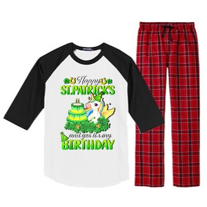 Dabbing Unicorn Happy St Patricks Day And My Birthday Raglan Sleeve Pajama Set