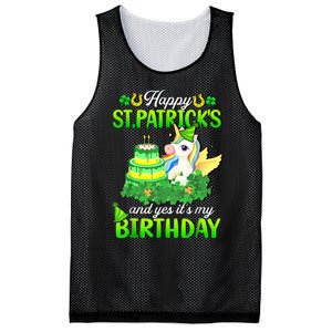 Dabbing Unicorn Happy St Patricks Day And My Birthday Mesh Reversible Basketball Jersey Tank