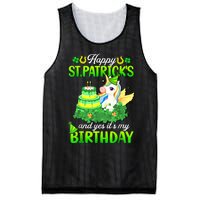 Dabbing Unicorn Happy St Patricks Day And My Birthday Mesh Reversible Basketball Jersey Tank