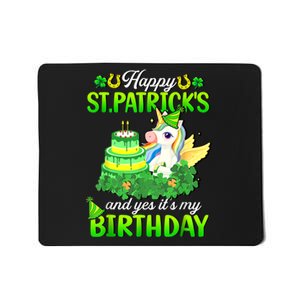 Dabbing Unicorn Happy St Patricks Day And My Birthday Mousepad